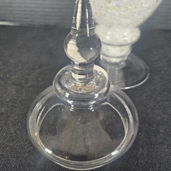 Elements Large Clear Apothecary Glass Jar With Faux Snow Pine Cones Berries - Picture 7 of 10